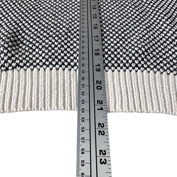 Theory Sweater Womens P Small Petites Cream Black Cotton Knit Crew Neck Pullover - Picture 10 of 10